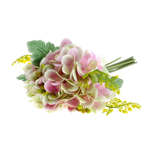 Розово изкуствено цвете в стил хортензия с папрат - Dakls