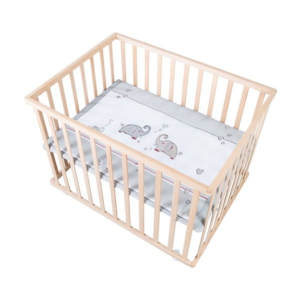 Кошара за игра на колелца в естествен цвят 100x75 cm Jumbo Twins – Roba