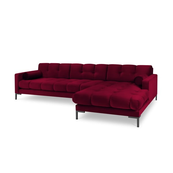 Ъглов диван от червено кадифе , десен ъгъл Bali - Cosmopolitan Design-image-2
