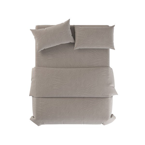 Светлосиво/кафяво-сиво двойно  ленено спално бельо 200x200 cm Natural – Native Natural