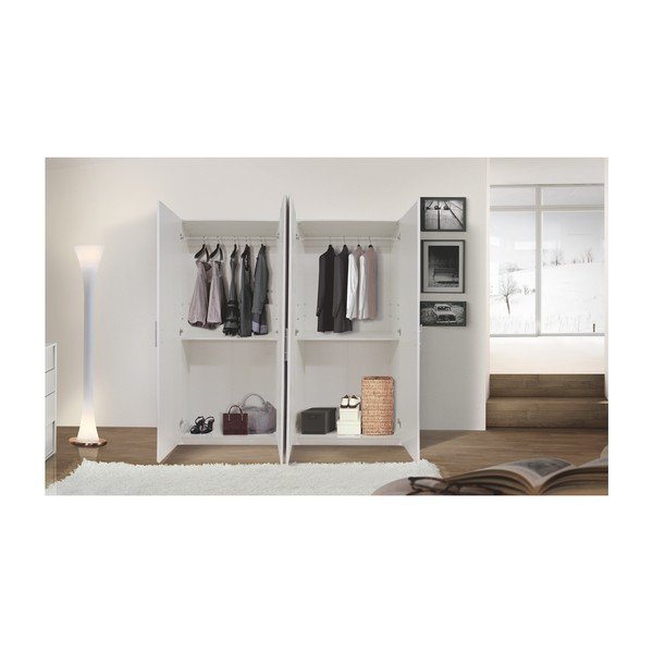 Бял гардероб с 4 врати Kristen - Evergreen House-image-3