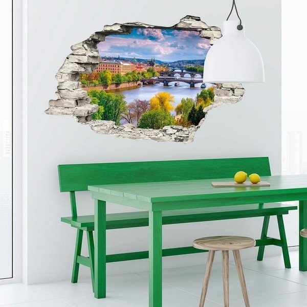 3D стикер за стена Пражка пролет, 90 x 60 cm - Ambiance