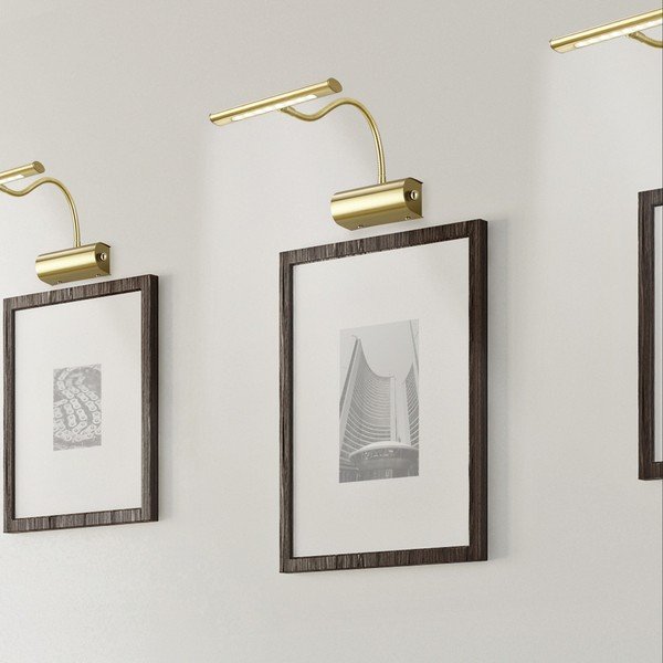 LED стенна лампа с огъваща се структура/затъмняваща се в месингов цвят Curtis – Trio-image-1