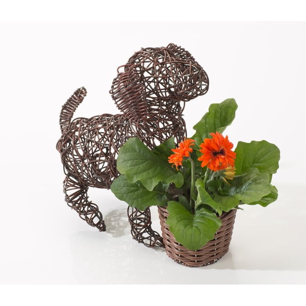 Dekorativní ratanový květináč Dog and Plant