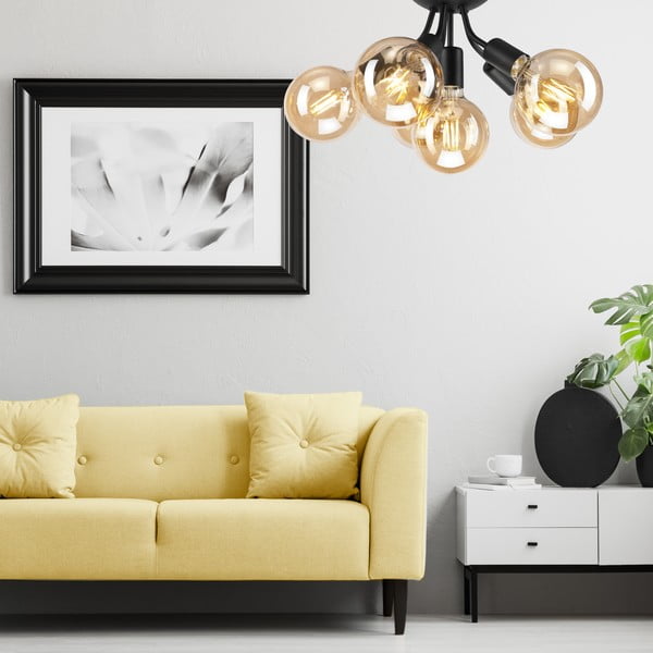 Черно осветително тяло за таван без абажури Viggo – LAMKUR-image-1