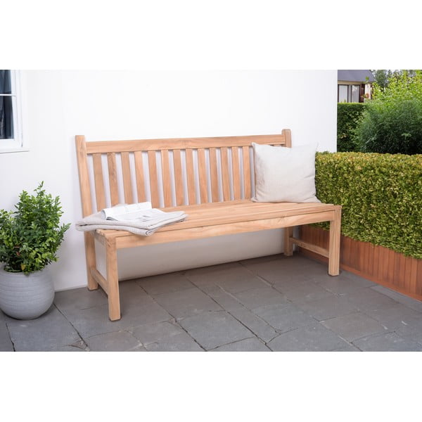 Градинска пейка от масивно дърво в естествен цвят Solo – Garden Pleasure-image-1