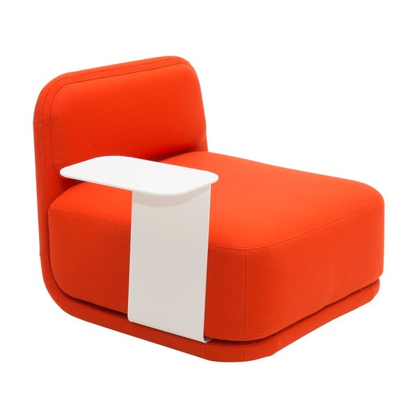Оранжев фотьойл с бяла метална маса Ниска + странична маса Standby - Softline
