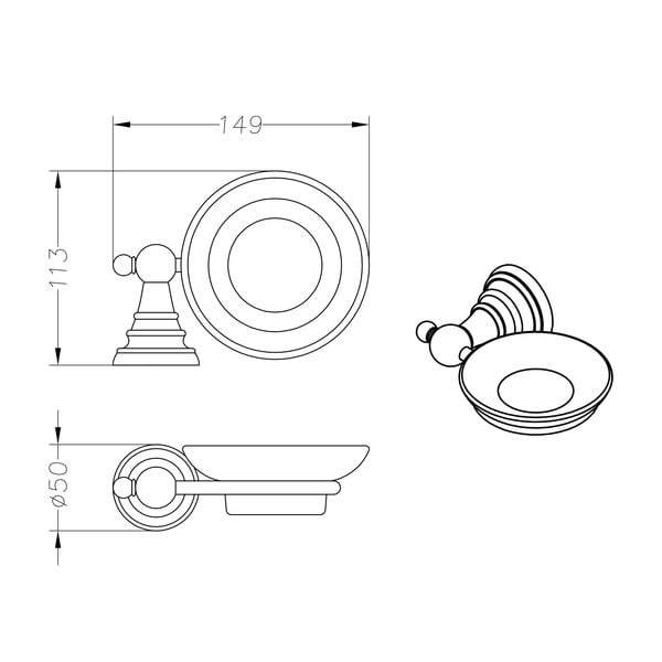 Монтиран на стената месингов сапунер Diamond - Sapho-image-3