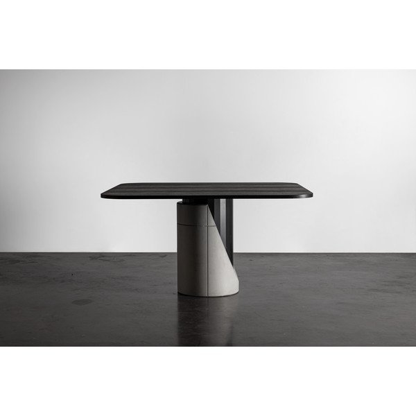 Трапезна маса с дъбов плот 140x140 cm Sharp - Lyon Béton-image-3