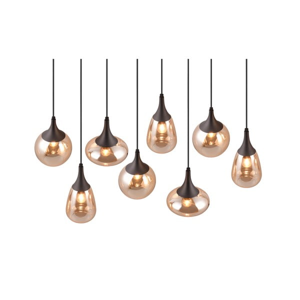 Черно-оранжева висяща лампа със стъклен абажур Lumina - Trio-image-1