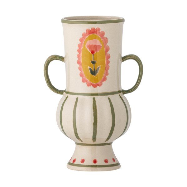 Бежова глинена ръчно рисувана ваза (височина 21 cm) Odina – Bloomingville