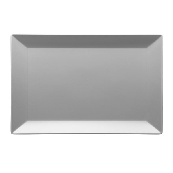 Sada 4 matných šedých talířů Manhattan City Matt, 34 x 23 cm