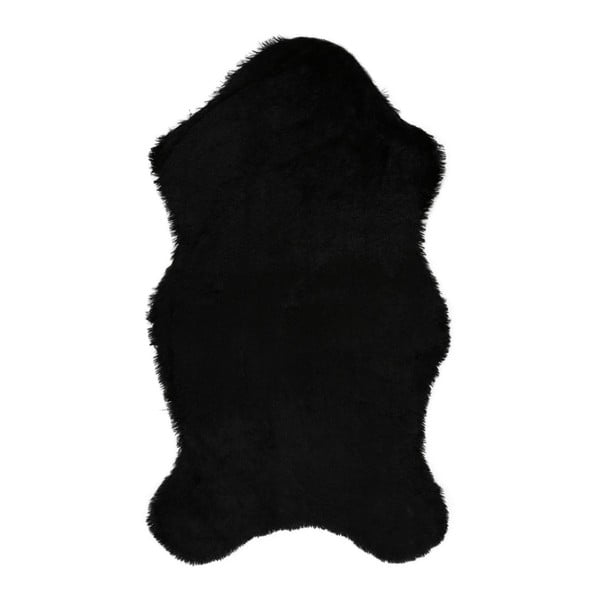 Черен килим от изкуствена кожа Pelus Black, 90 x 150 cm - Unknown