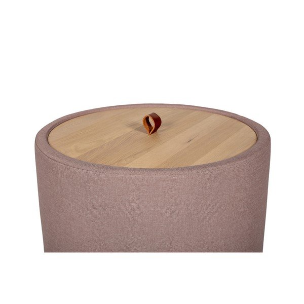 Odkládací stolek ve světle růžové barvě se snímatelnou deskou z dubového dřeva Askala Ibisco, ⌀ 56 cm-image-3