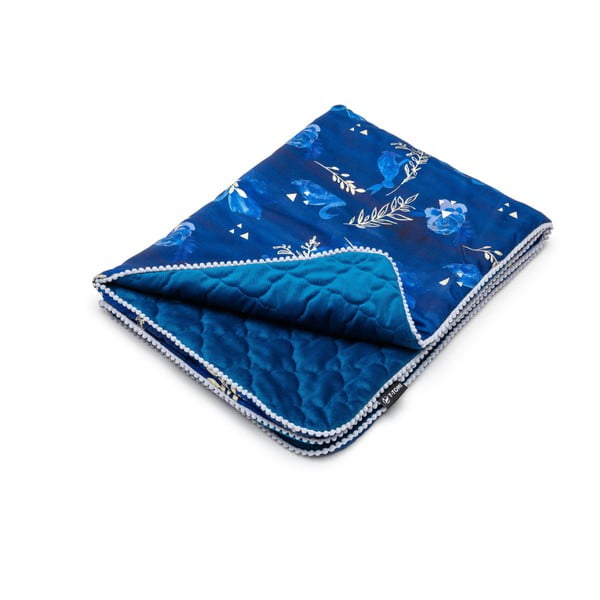 Синьо  памучно бебешко одеяло 80x100 cm Swan Lake – T-TOMI