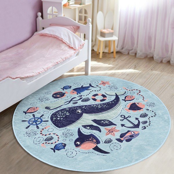 Син детски килим ø 120 cm Comfort - Mila Home-image-2