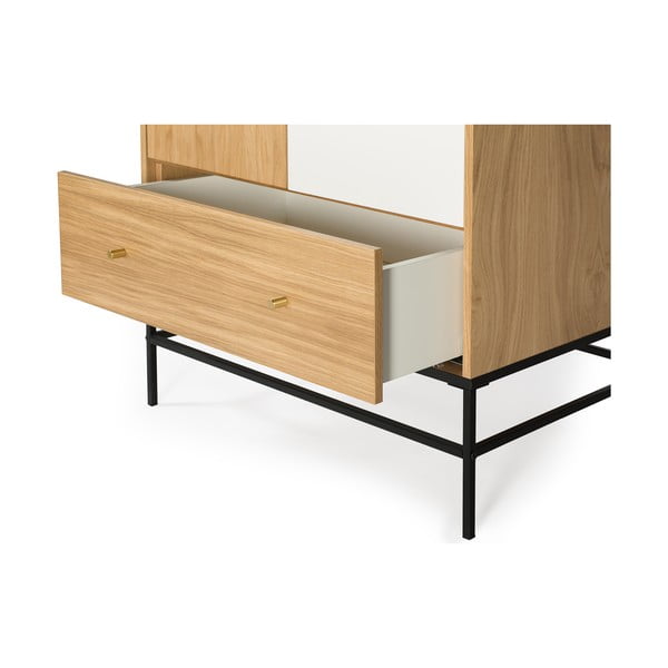 Бял гардероб от дъб 80x190 cm Flora - Woodman-image-4