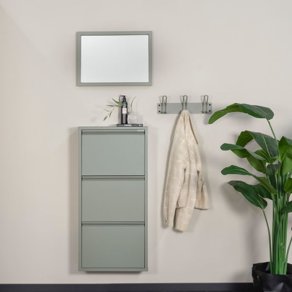 Сиво-зелена метална накланяща се стойка за обувки 50x103x15 cm Billy – Spinder Design-image-1