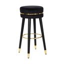 Черен/в златист цвят тапициран бар стол (височина на седалката 74 cm) Paris – Mauro Ferretti