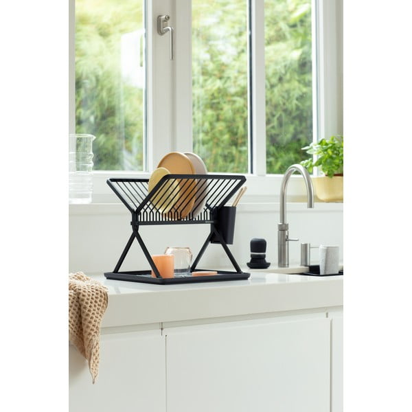 Тъмносива метална двуетажна тавичка за оттичане 37x33 cm – Brabantia-image-1