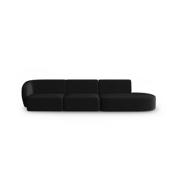 Черен кадифен диван с ляв ъгъл 311 cm Paolo – Milo Casa