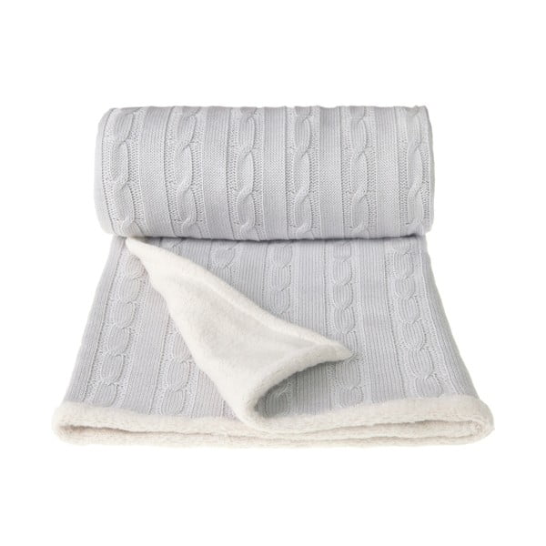 Сиво плетено бебешко одеяло със съдържание на памук , 80 x 100 cm Winter - T-TOMI
