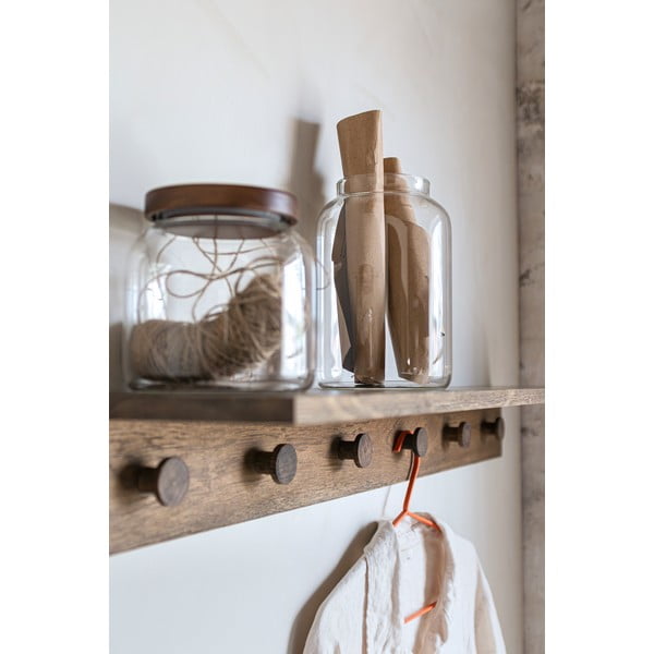 Кафява стенна закачалка от масивен дъб с рафт 90 cm Showcase – Mette Ditmer Denmark-image-4