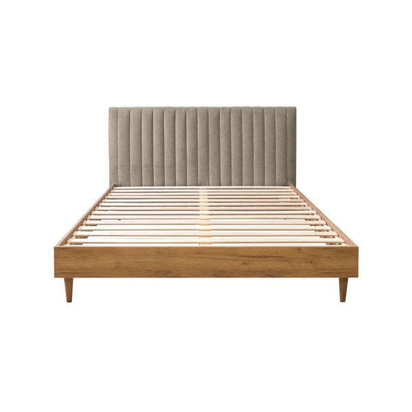 Бежово/естествено двойно легло с решетка 160x200 cm Oceane - Bobochic Paris