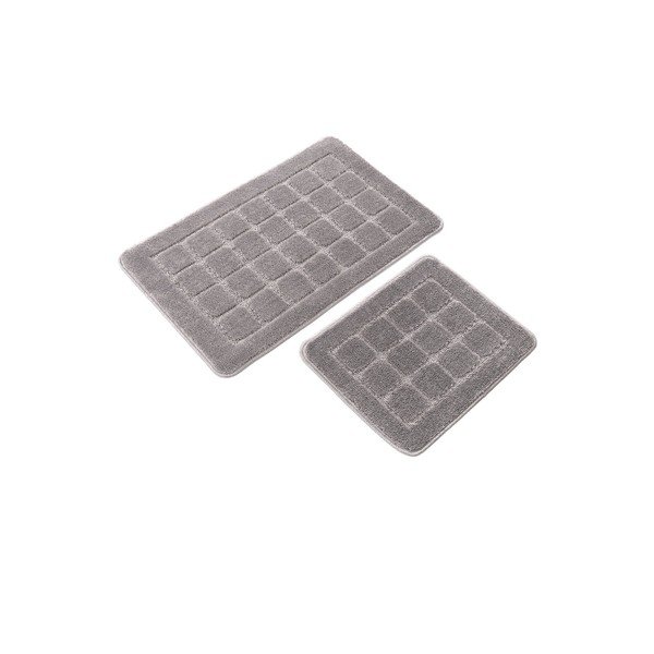 Сиви килими за баня в комплект 2 бр. 50x80 cm Kareli – Foutastic