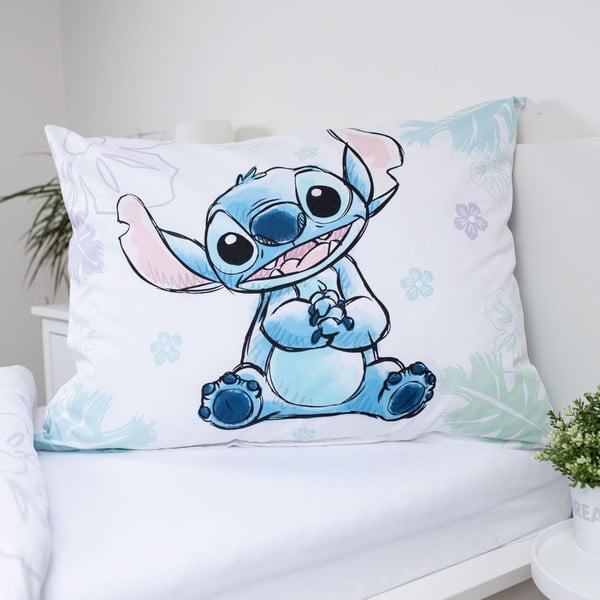 Бяло единично  памучно детско спално бельо 140x200 cm Lilo and Stitch "Ohana White" – Jerry Fabrics-image-3