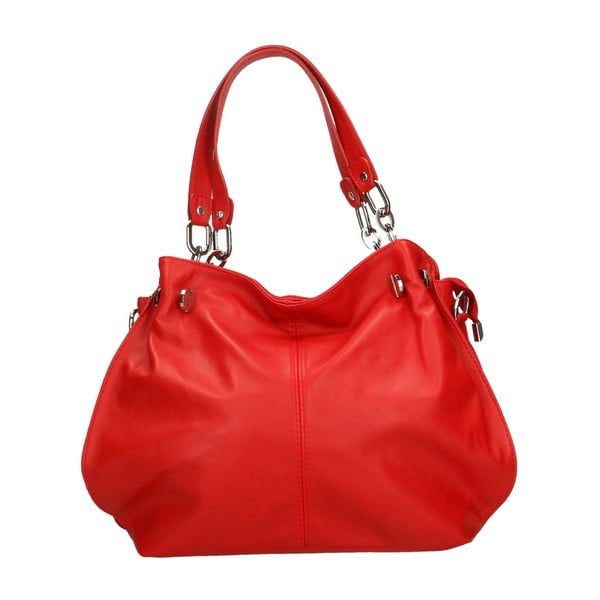 Червена кожена чанта Mia - Roberto Buono