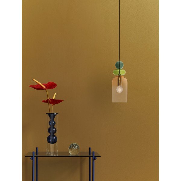 Стъклено висящо осветително тяло  в златист цвят ø 11 cm Murano – Nova Luce-image-1
