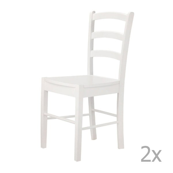 Sada 2 bílých jídelních židlí Provence