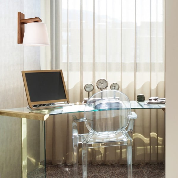 Тъмнокафява стенна лампа ø 20 cm Aida - LAMKUR-image-3