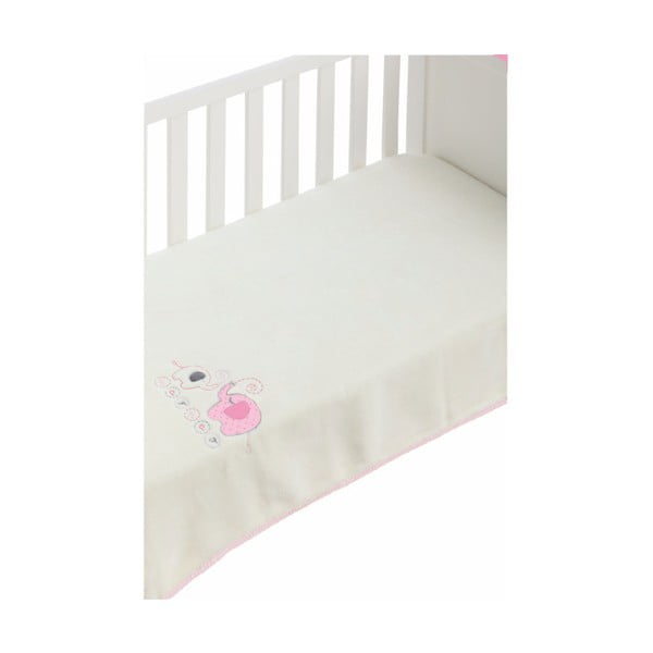 Бебешко одеяло с розови детайли Слончета, 110 x 140 cm - Naf Naf