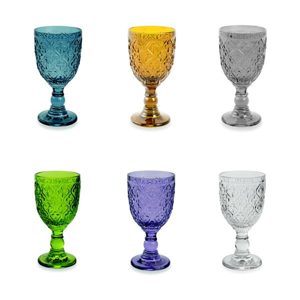 Sada 6 barevných skleněných pohárů Villa d'Este Marrakech, 280 ml