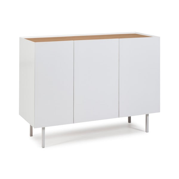 Бял нисък скрин от декор от дъб  110x85 cm Arista – Teulat-image-2