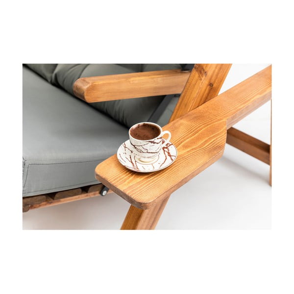 Градинска люлка от масивно дърво в сиво-естествен цвят Galata – Floriane Garden-image-4