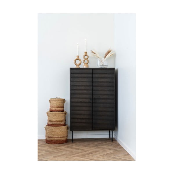 Тъмнокафяво шкафче от декор от дъб  80x130 cm Kyoto – House Nordic-image-2