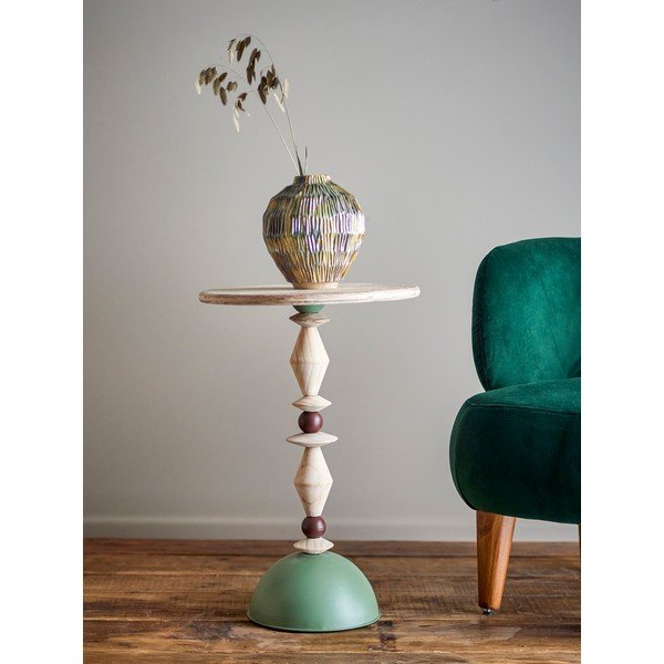 Кръгла странична масичка от масивна ела ø 40 cm Mannelli – Bloomingville-image-1