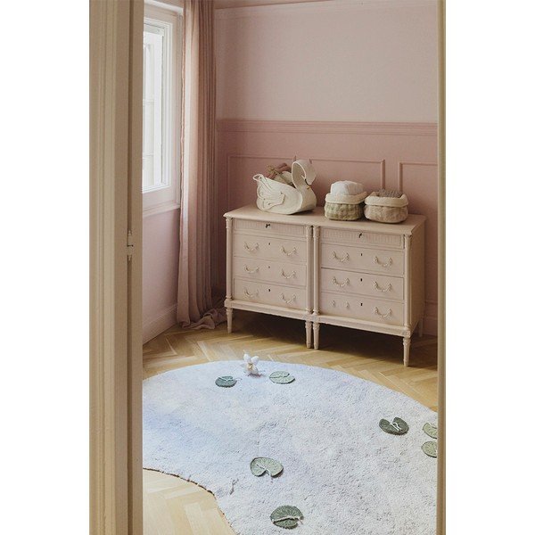 Светлорозова текстилна детска кошница за играчки 30x20x20 cm Swan Rose – Lorena Canals-image-2