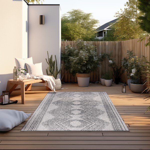 Сиво-кремав външен килим 80x150 cm Gemini – Elle Decoration-image-1