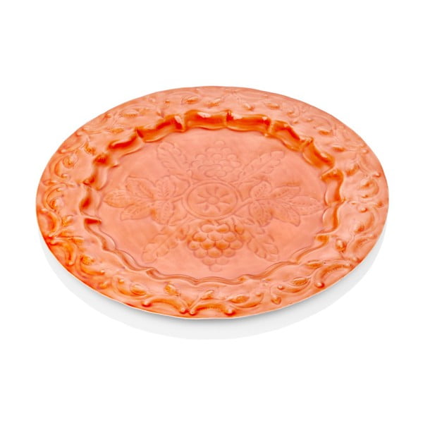 Оранжева ръчно кована чиния за сервиране Duggal, ⌀ 43 cm - The Mia