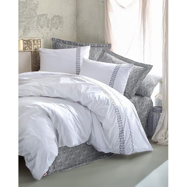 Спално бельо за двойно легло от памучен сатен Cotton Box , 200 x 220 cm Paola - Mijolnir