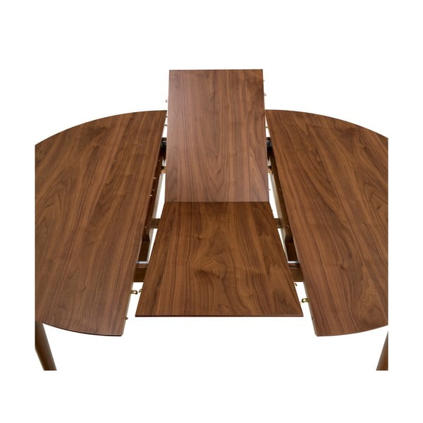 Кръгла сгъваема трапезна маса с допълнителна плоча от декор от орех ø 115 cm Montreux – Actona-image-4