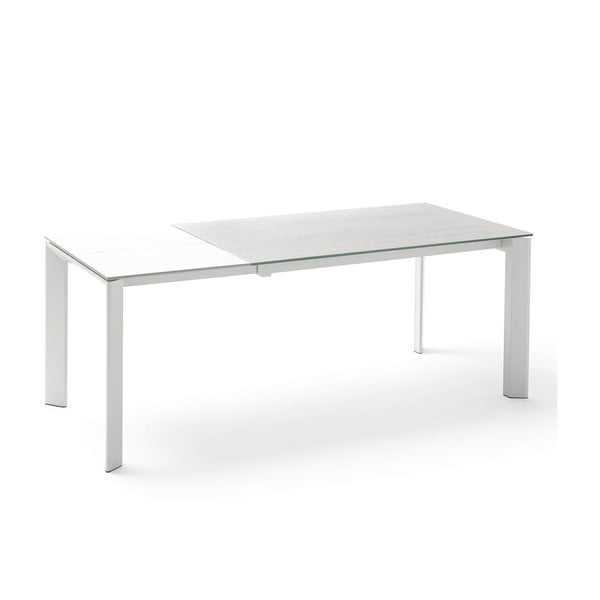 Сиво-бяла сгъваема маса за хранене Lisa Snow, дължина 140/200 cm - sømcasa