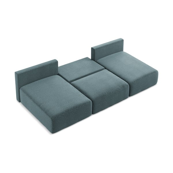 Тюркоазен разтегателен ъглов диван с място за съхранение Kalena – Makamii-image-4
