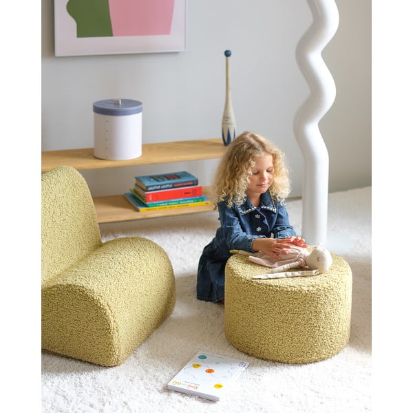 Зелен детски пуф от букле – Wigiwama-image-1