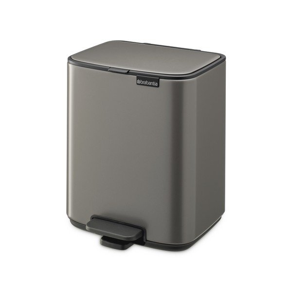 Сиво стоманено кошче за боклук с педал 7 l Bo – Brabantia