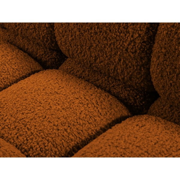 Оранжев модулен ъглов диван от букле (десен ъгъл) Bellis – Micadoni Home-image-1